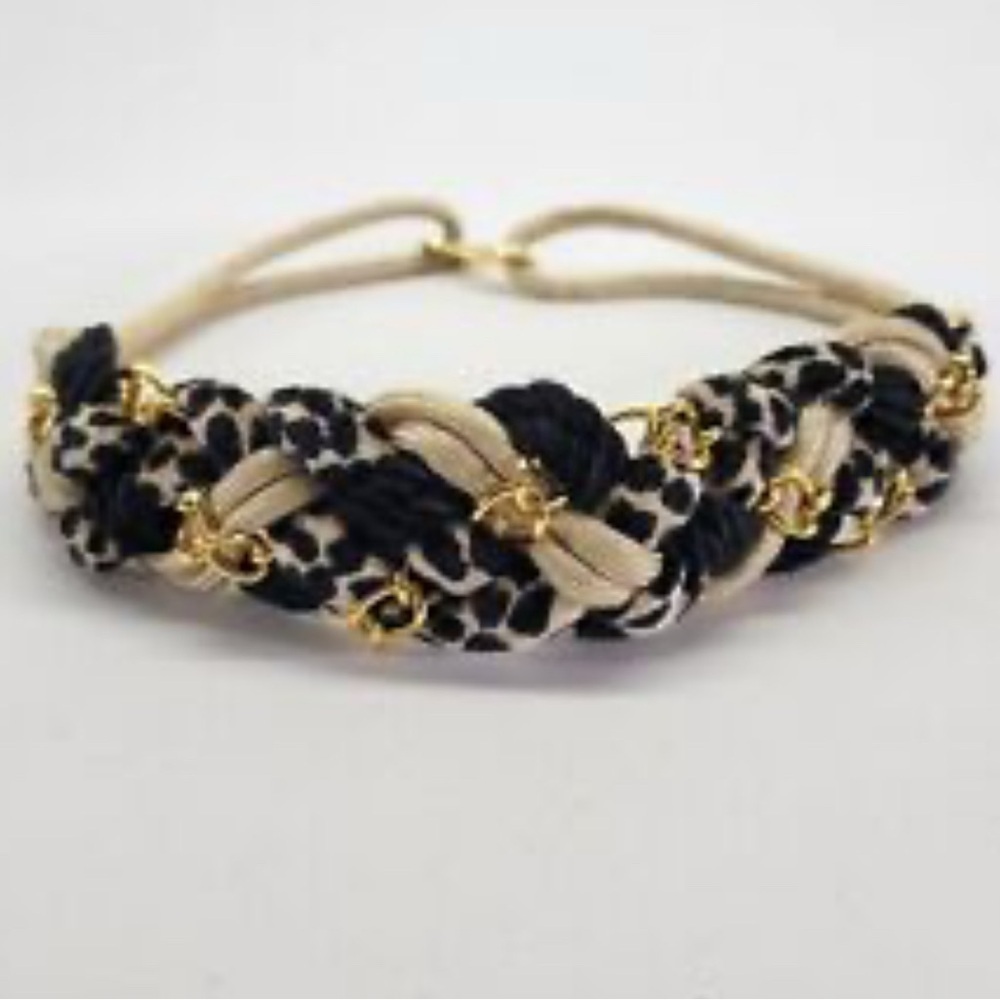Vintage Braided Woven Animal Print Rope Belt Size M/L